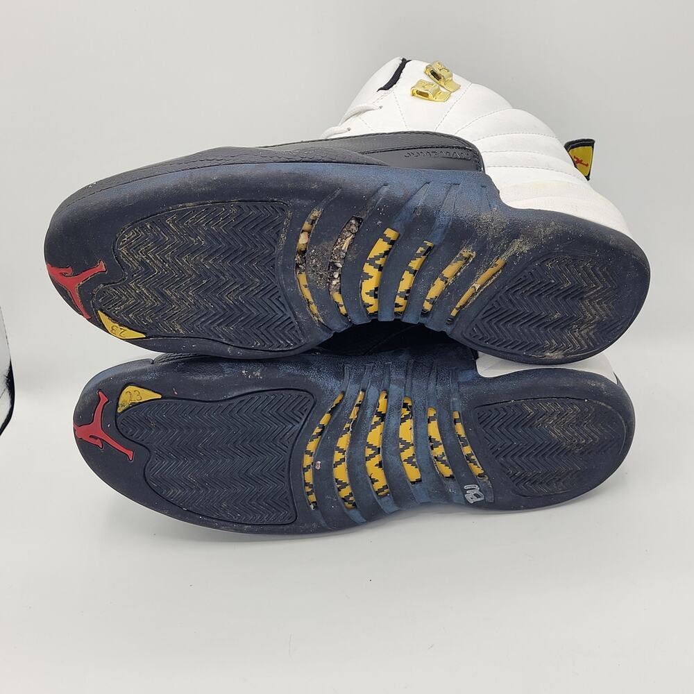 Air Jordan 12 Retro taxi 130690-101 black white men's size 8.5 - Picture 5 of 9